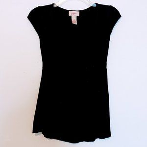 Black babydoll cap sleeve top